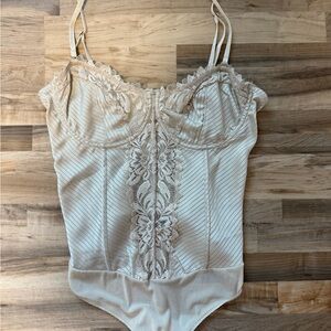 Free People Cream Lace Bodysuit